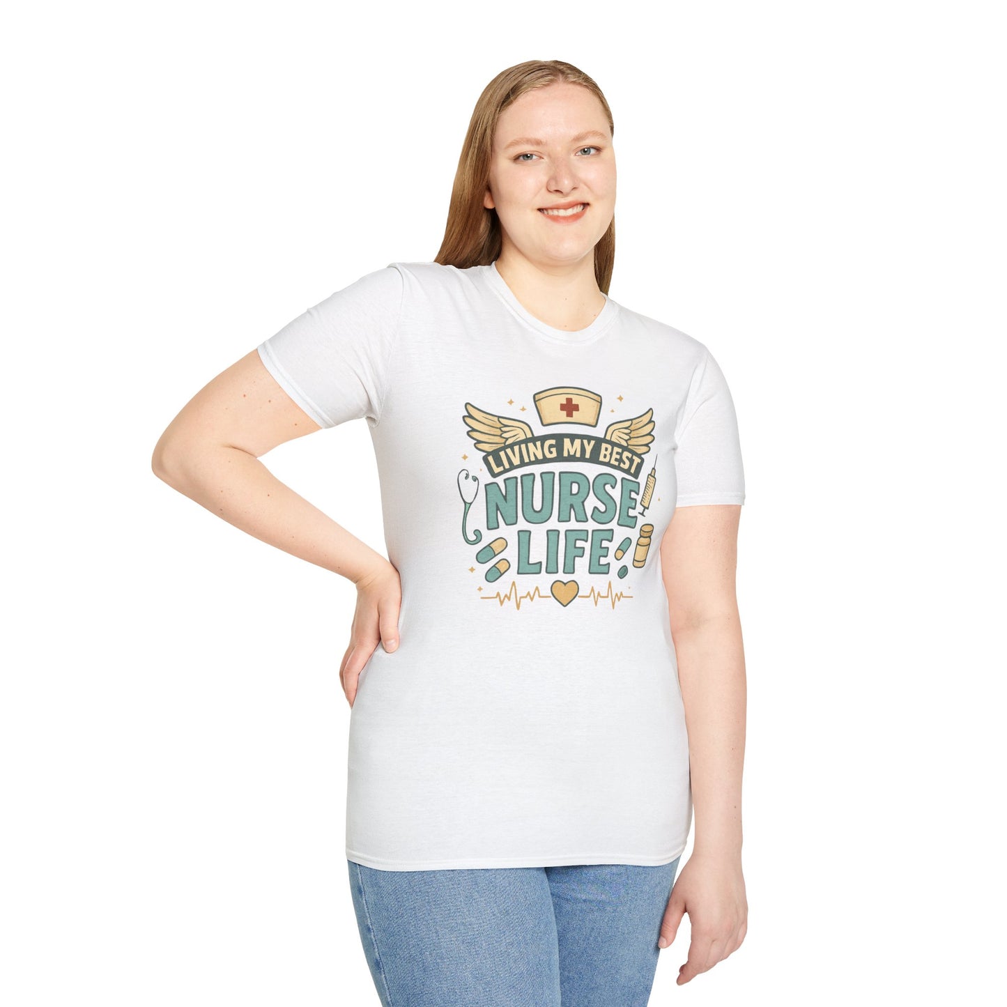 Living My Best Nurse Life Shirt – Cute Nurse Shirt for Women – RN Nurse Life Tee – Nurse Appreciation Gift, Medical Worker Shirt