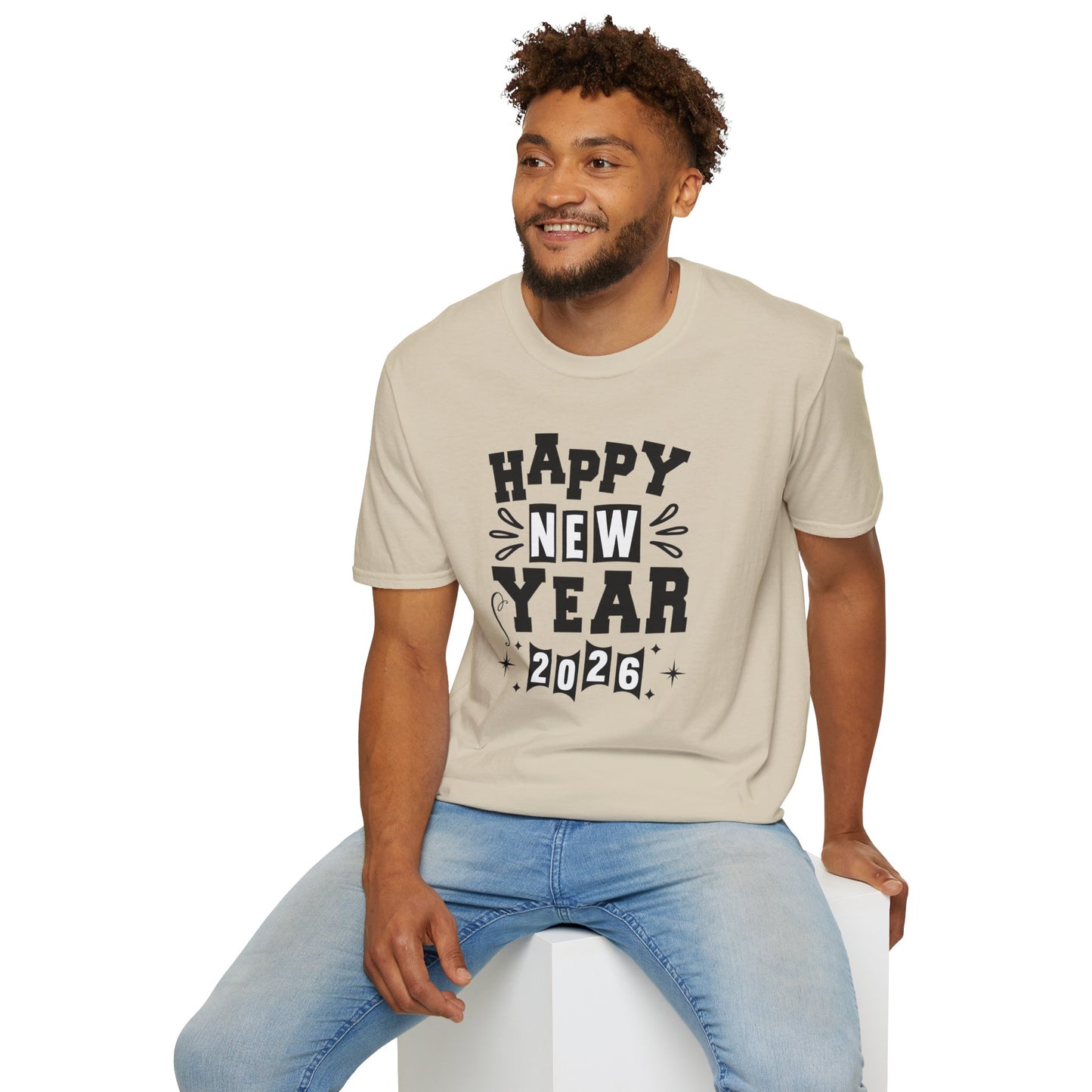 Happy New Year 2026 T-Shirt – Retro New Year Graphic Tee, NYE Party Shirt, Vintage Bold Typography 2026 Shirt, New Year’s Eve Countdown Outfit
