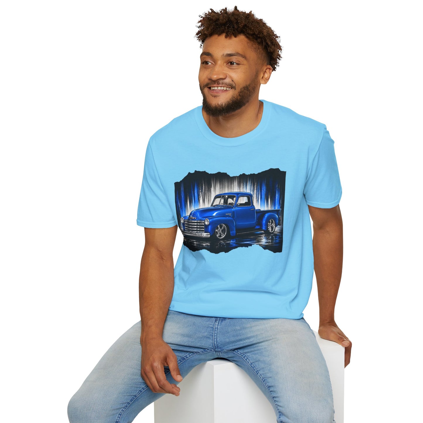 Vintage Truck Shirt, Blue Pickup Truck Tee, Classic Truck Graphic Shirt, Truck Enthusiast Gift, Retro Auto Unisex Tee