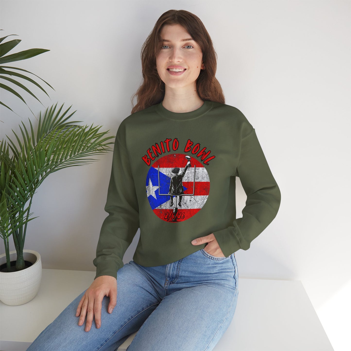 Benito Bowl 2/8/26 Sweatshirt – Puerto Rico Heritage, Boricua Pride Football Fan Sweatshirt