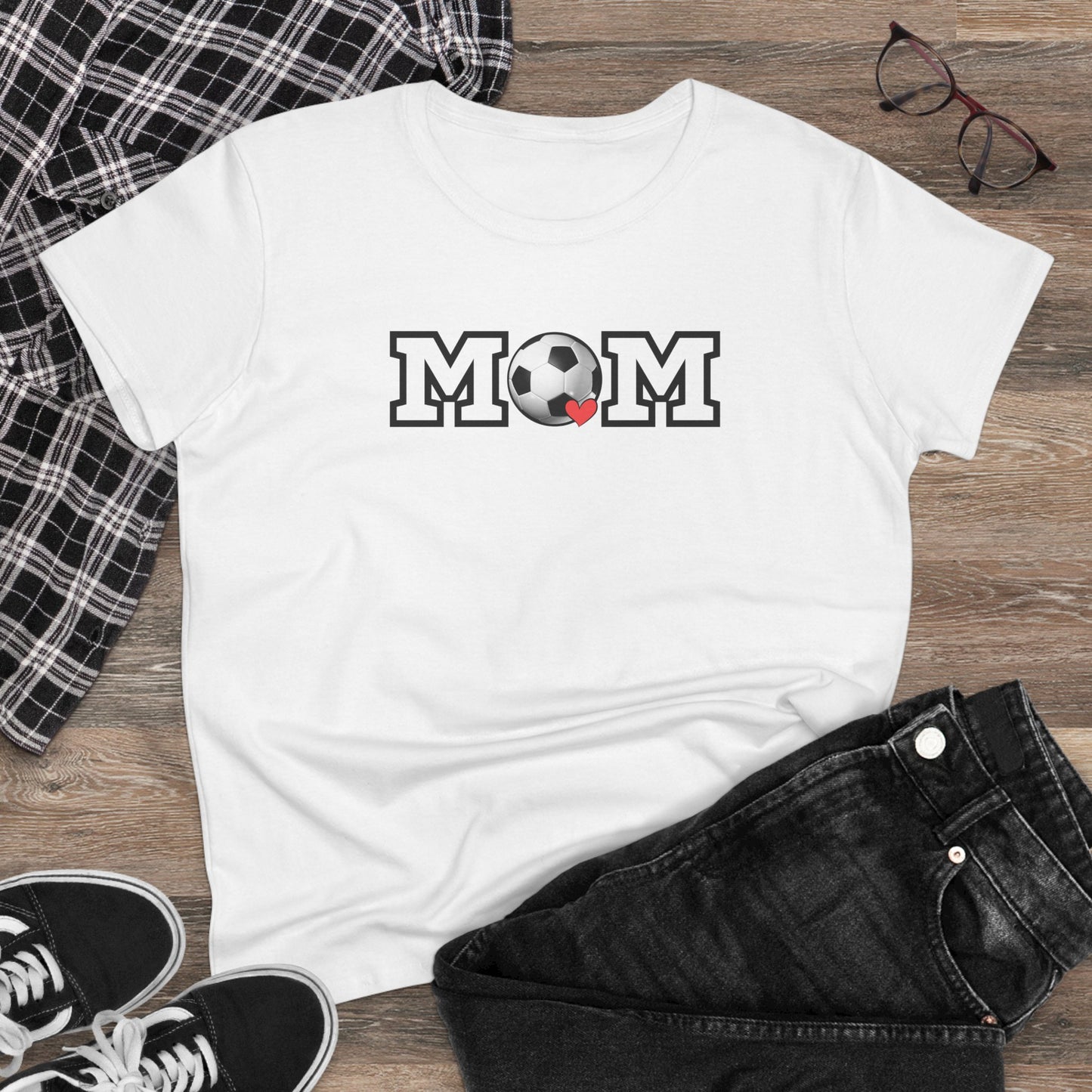 Soccer Mom Shirt, Sports Mom Gift, Cotton T-Shirt, Soccer Fan Apparel, Mother's Day Tee, Mom loves Soccer, Sports Mom