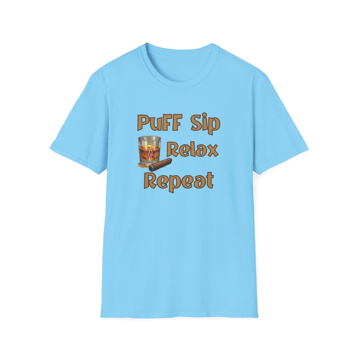 Puff Sip Relax Repeat Cigar T-Shirt, BBQ Pool Party Shirt, Fathers Day Gift, Relaxation Leisure, Cigar lover, Cigar Aficionado, Dad Gift