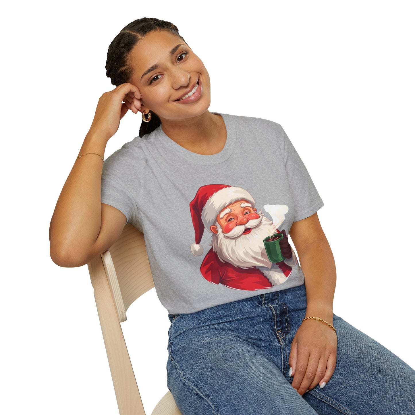 Santa enjoying Hot Chocolate Shirt, Family Christmas Shirts, Christmas T Shirt, Holiday Shirt, Cute Xmas Shirt for the family, Holiday Gift
