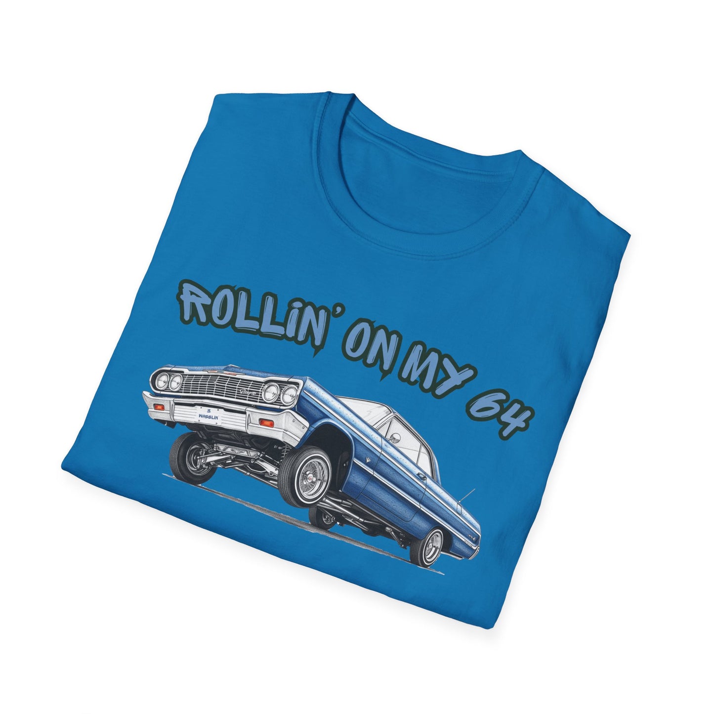 Lowrider Shirt, Rollin On My 64 Tee, Classic Car Graphic Shirt, Vintage Car Enthusiast Gift, Retro Auto Unisex Tee
