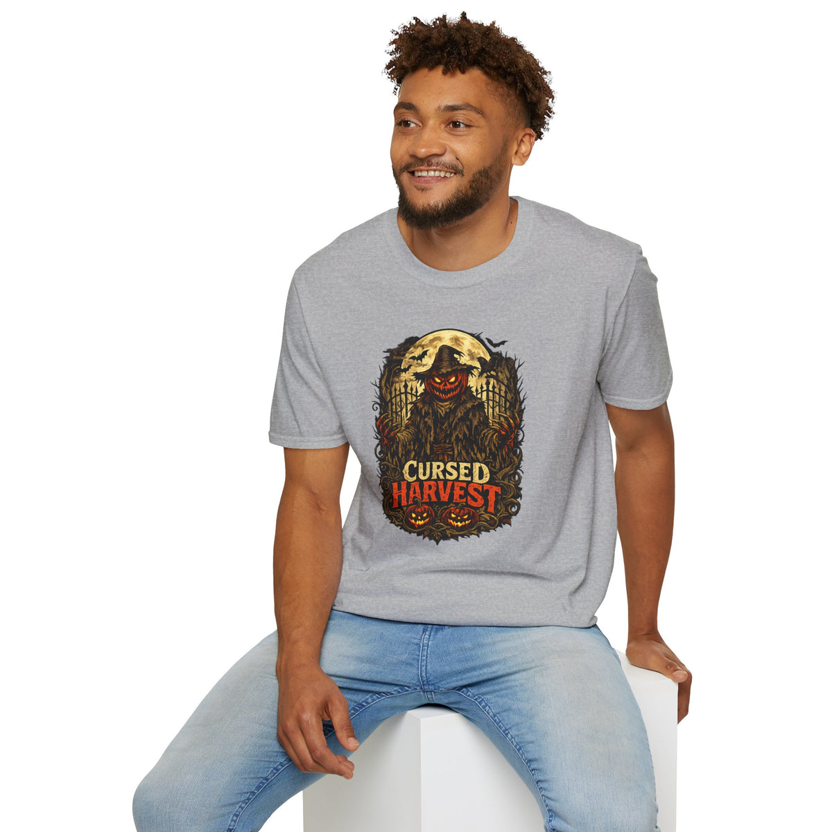 Halloween Scarecrow Shirt, Cursed Harvest T-Shirt, Scary Pumpkin Horror Tee, Haunted Harvest Shirt, Spooky Season Gift