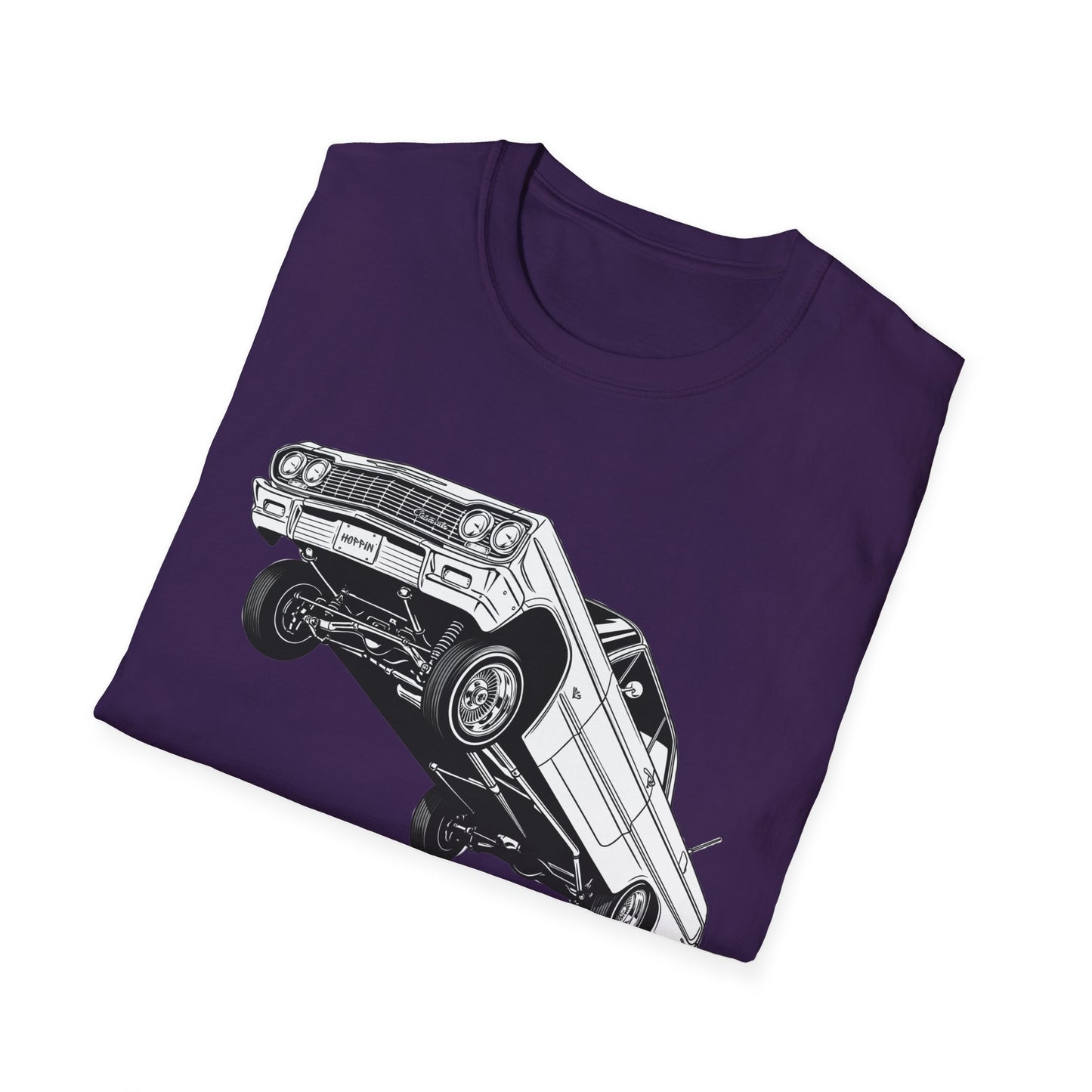 1964 Chevy Impala Hydraulics Lowrider Ink Drawing T-Shirt - Old School Hip Hop Cholo Art Tee Design - Chicano Car Club Graphic Tee