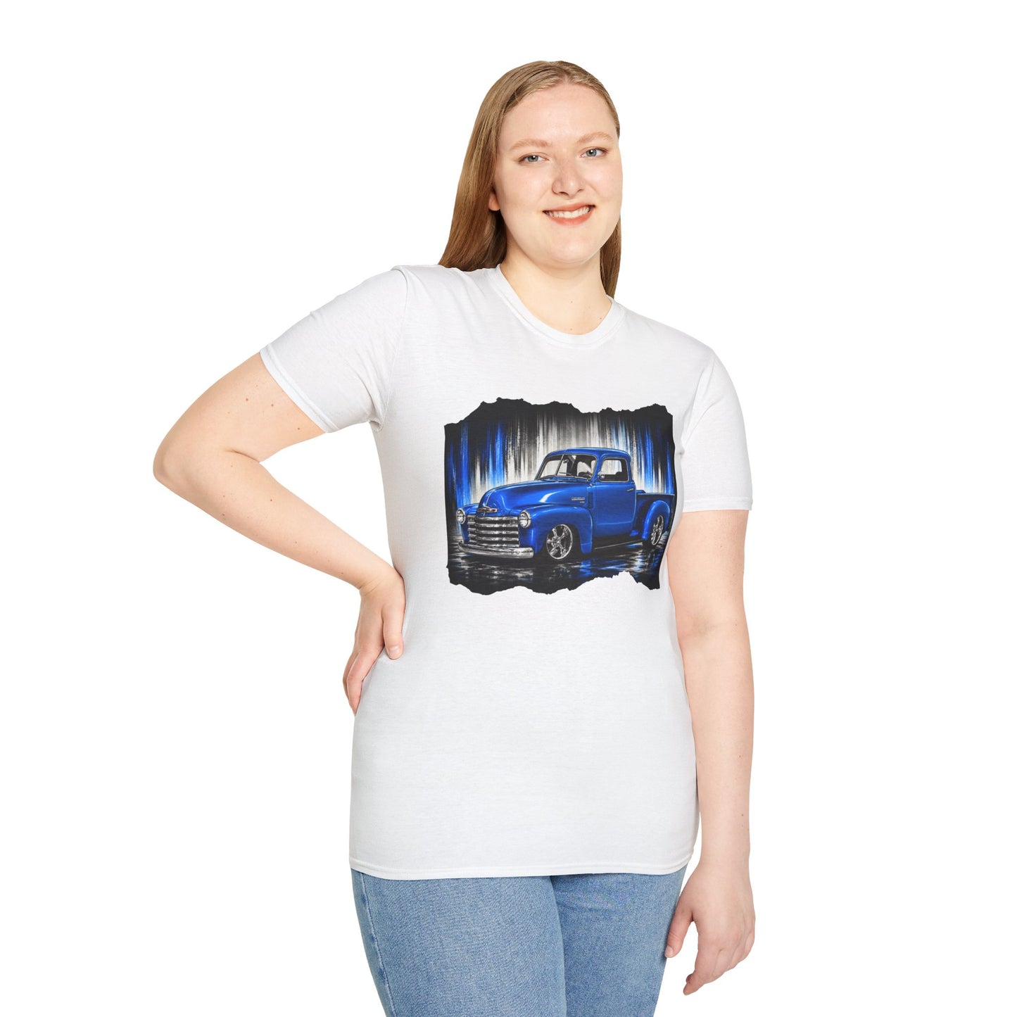 Vintage Truck Shirt, Blue Pickup Truck Tee, Classic Truck Graphic Shirt, Truck Enthusiast Gift, Retro Auto Unisex Tee