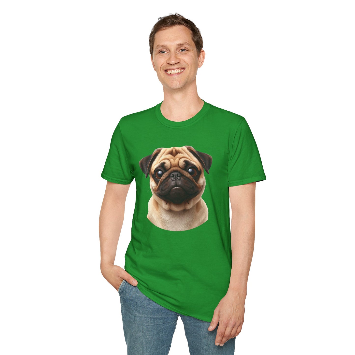 Pug Dog Portrait Shirt – Pug Dog Lover Gift, Cute Dog Mom Tee, Dog Dad Shirt, Pet Breed Apparel