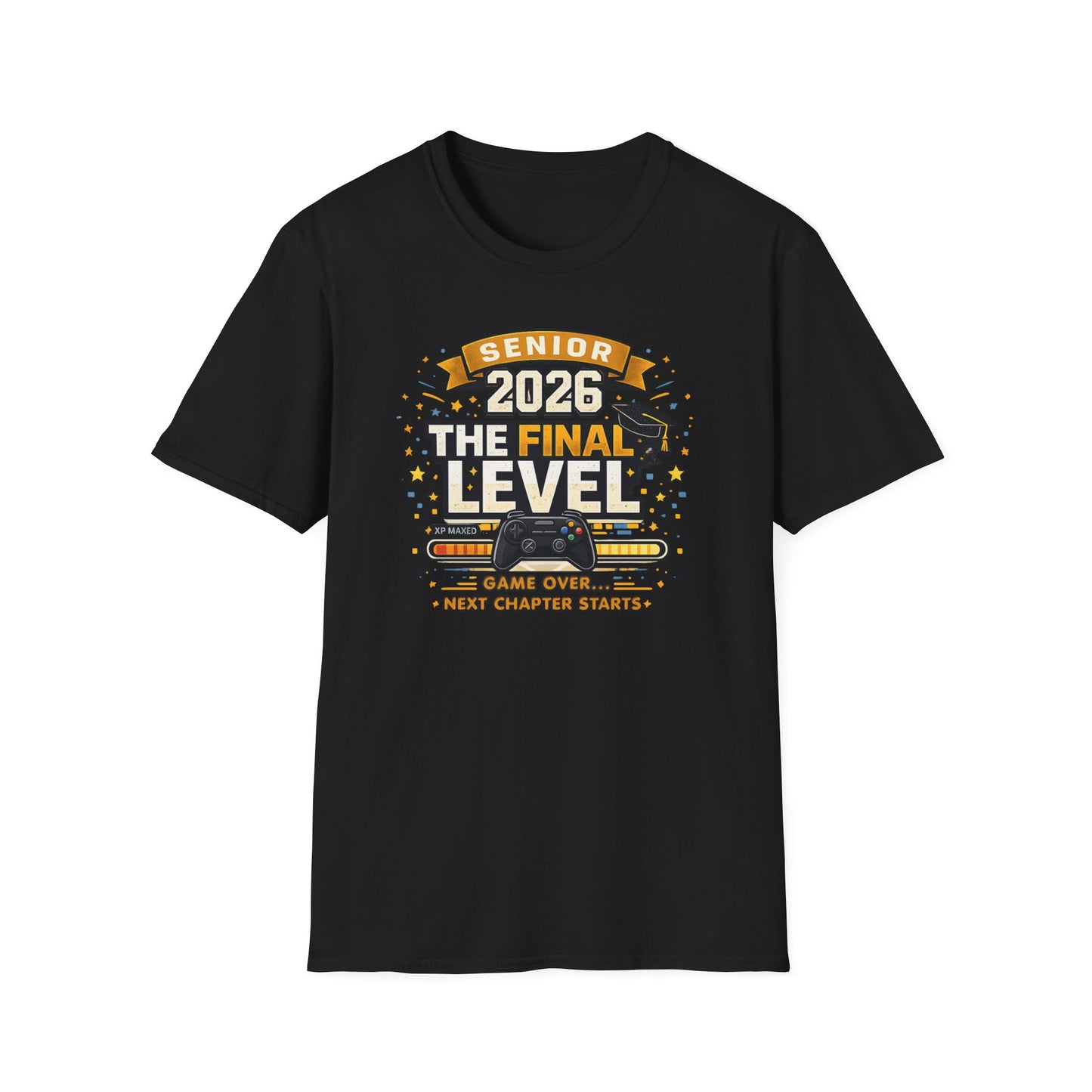 Senior 2026 The Final Level Gamer Graduation T-Shirt, Class of 2026 Game Over Next Chapter Starts Tee for Boys Girls Grad
