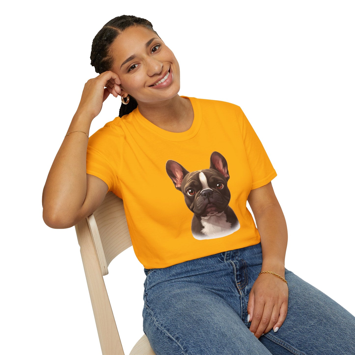 French Bulldog Dog Portrait Shirt – Frenchie Dog Lover Gift, Cute Dog Mom Tee, Dog Dad Shirt, Pet Breed Apparel