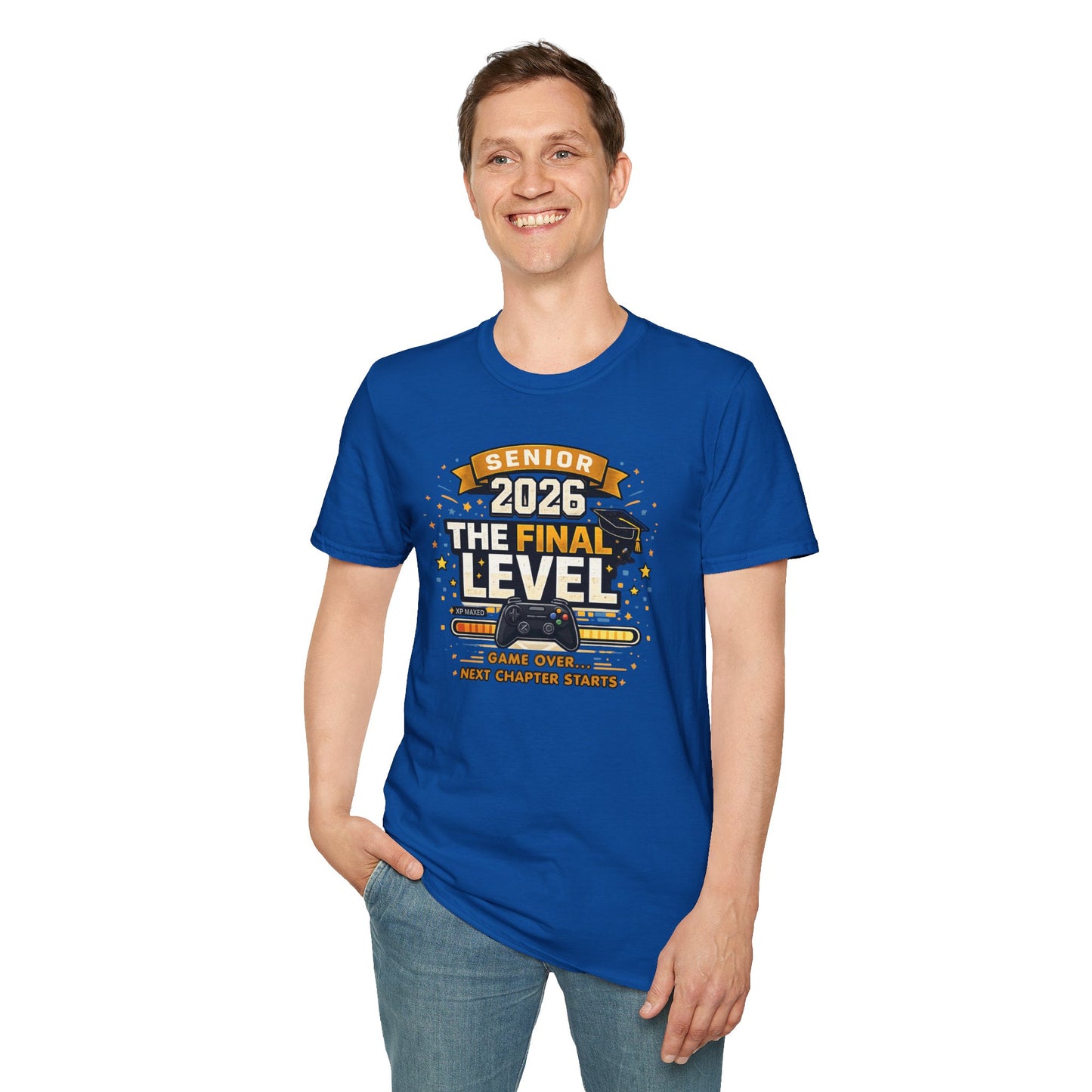 Senior 2026 The Final Level Gamer Graduation T-Shirt, Class of 2026 Game Over Next Chapter Starts Tee for Boys Girls Grad
