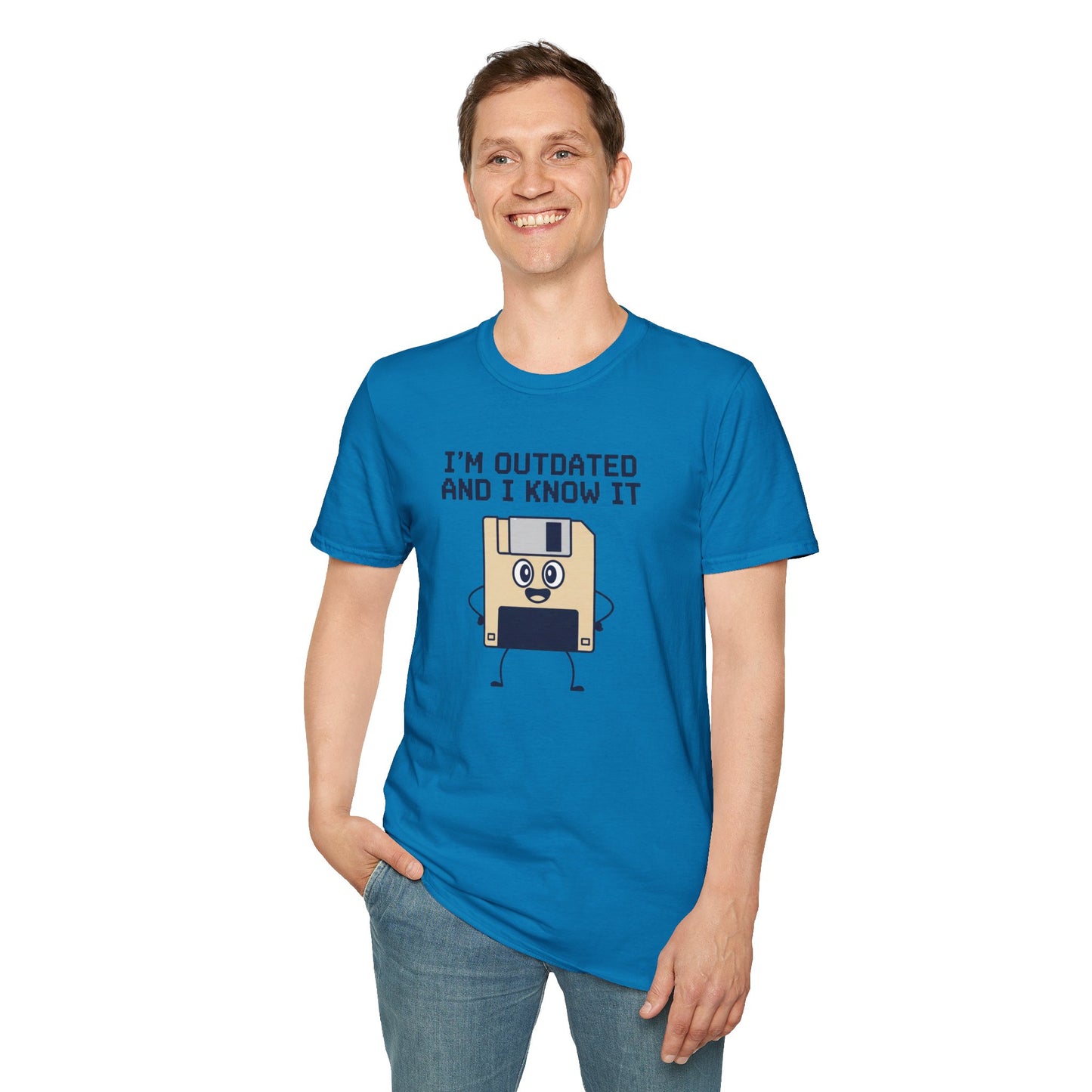 Funny Floppy Disk Shirt, Im Outdated and I Know It Tee, Retro Tech Shirt, Computer Nerd Gift, Geek Unisex T Shirt