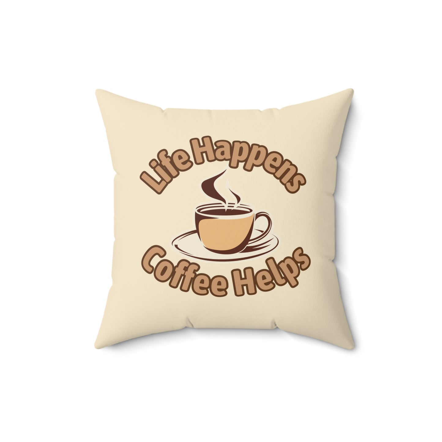 Coffee Quote Pillow, Faux Suede Throw Cushion for Home Decor, Funny Gift for Coffee Lovers, Living Room Accent, Couch Pillow, Gift for Her