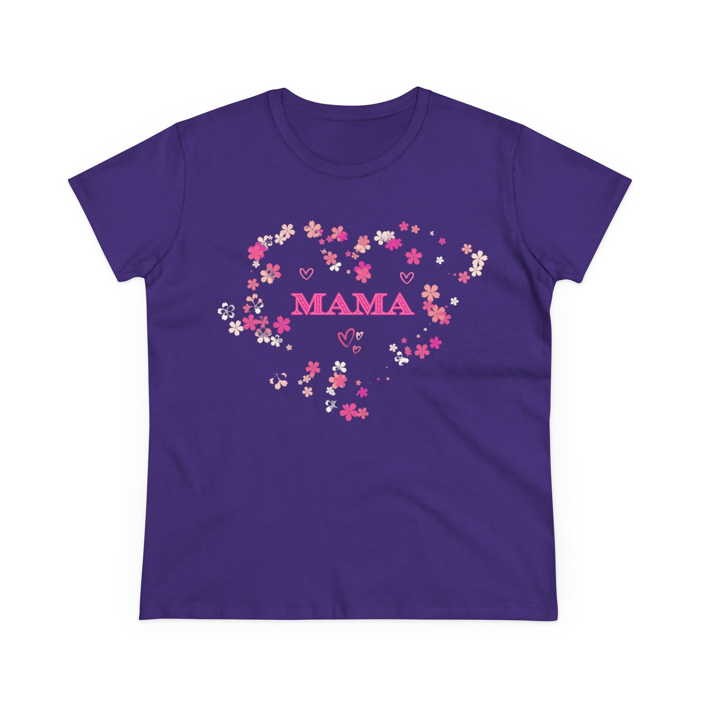 Floral Mama Women's Tee, Mother's Day Shirt, Heart Print Shirt, Mom Gift Shirt, Motherhood Tee, Mom Gift, MAMA Pride Shirt