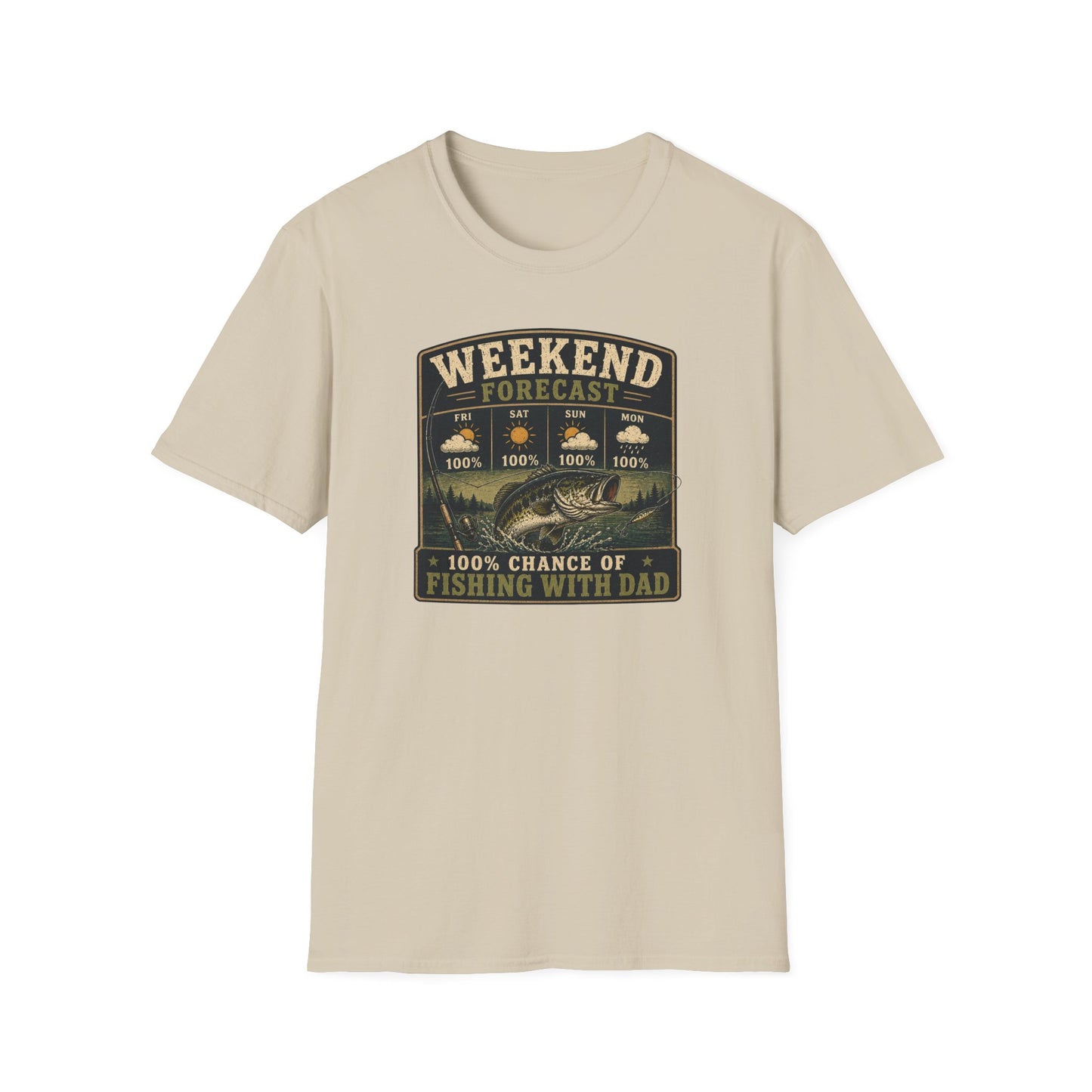 Fishing Dad Shirt, Weekend Forecast Fishing with Dad Tee, Bass Fishing T-Shirt, Fathers Day Gift for Dad, Fisherman Shirt