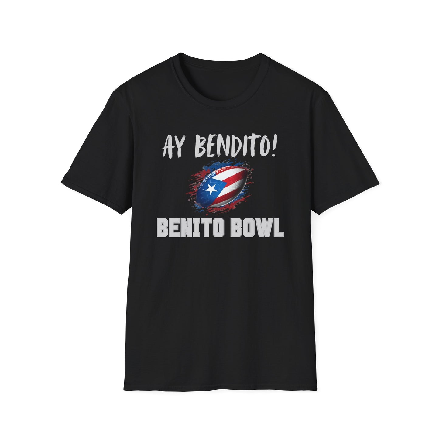 Ay Bendito! Benito Bowl T-Shirt, Halftime Benito Shirt, Football Fan Gift, Benito Tee, Puerto Rico Heritage Boriqua Pride Gift