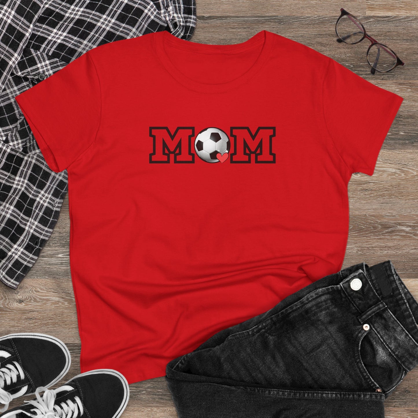 Soccer Mom Shirt, Sports Mom Gift, Cotton T-Shirt, Soccer Fan Apparel, Mother's Day Tee, Mom loves Soccer, Sports Mom