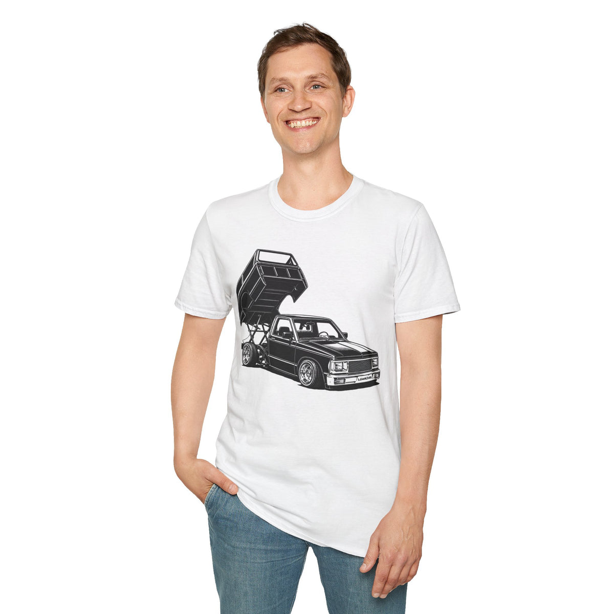 Lowrider Truck Shirt, Mini Truck T-Shirt, Custom Lowered Truck Tee, Car Enthusiast Gift, Mini Truck Bed Dancer, Garage Wear