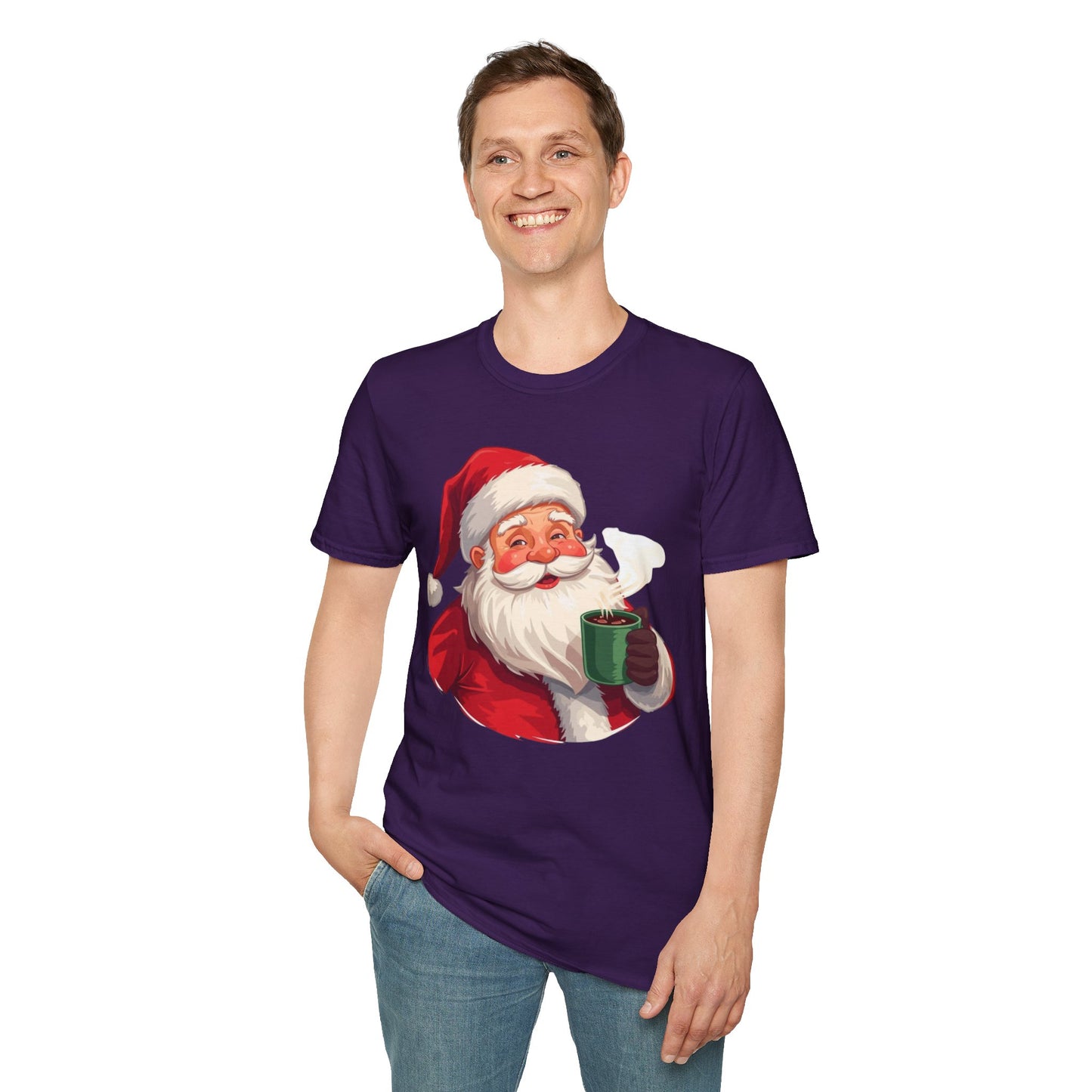 Santa enjoying Hot Chocolate Shirt, Family Christmas Shirts, Christmas T Shirt, Holiday Shirt, Cute Xmas Shirt for the family, Holiday Gift