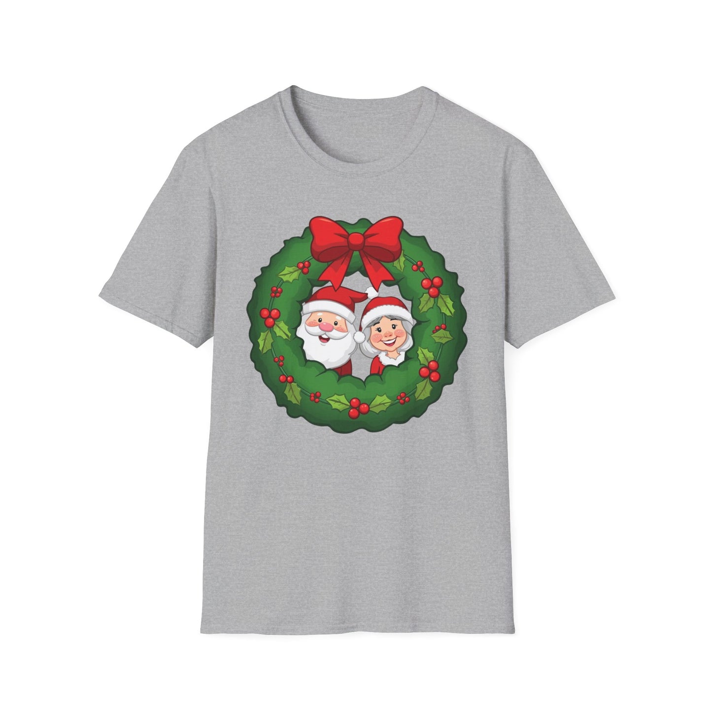 Santa and Mrs. Claus in a Wreath Shirt, Family Christmas Shirts, Christmas T Shirt, Holiday Shirt, Cute Xmas Shirt for the family, Holiday Gift