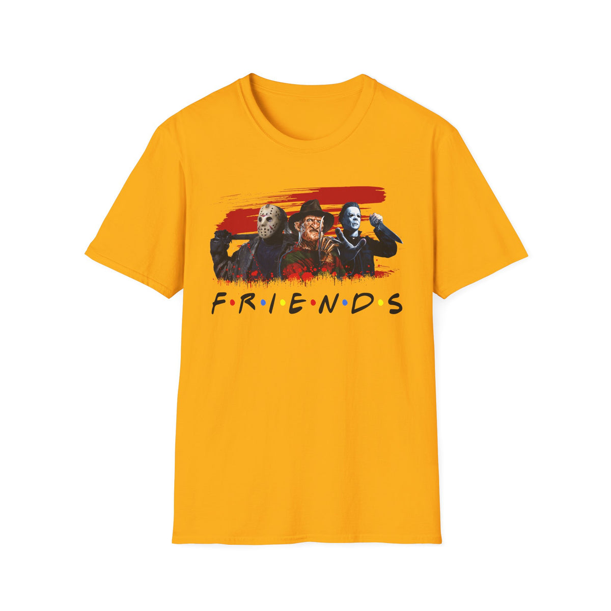 Horror Movie Villains Halloween Friends Softstyle T-Shirt, Scary Movie Tee, Halloween Shirt, Horror Movie Fan Gift, Horror Movie Characters