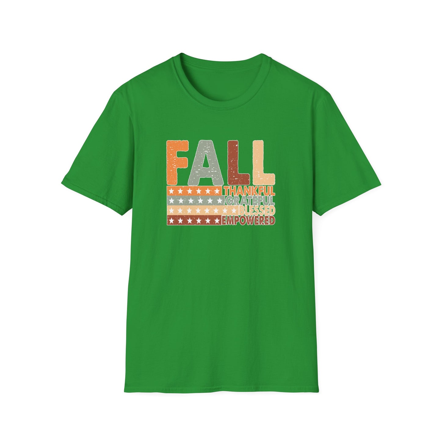 Fall Unisex Softstyle T-Shirt with Inspirational Words, Thankful, Grateful, Blessed, Empowered, Fall Tee, Hope Shirt, Thanksgiving Shirt