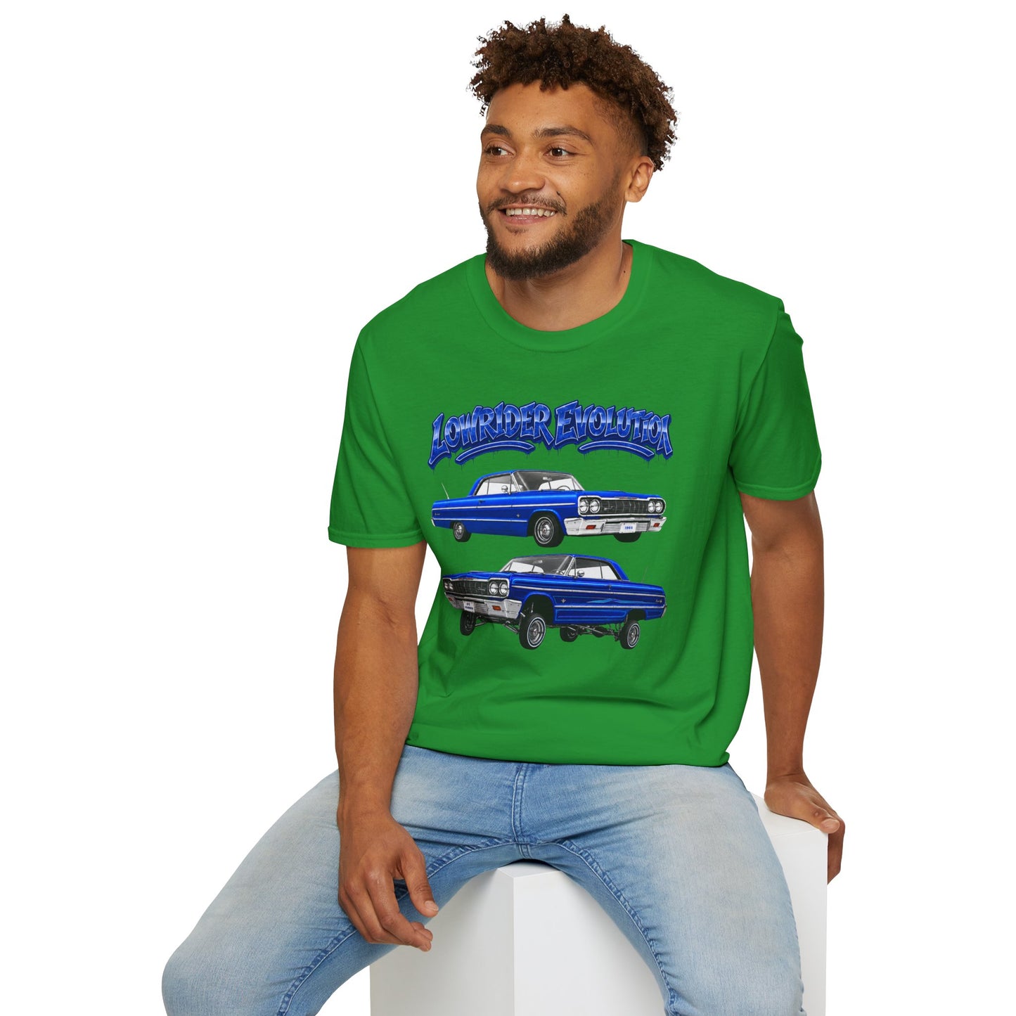 Classic Lowrider Shirt, Lowrider Evolution Tee, Blue Vintage Car Shirt, Car Enthusiast Gift, Retro Auto Graphic Tee