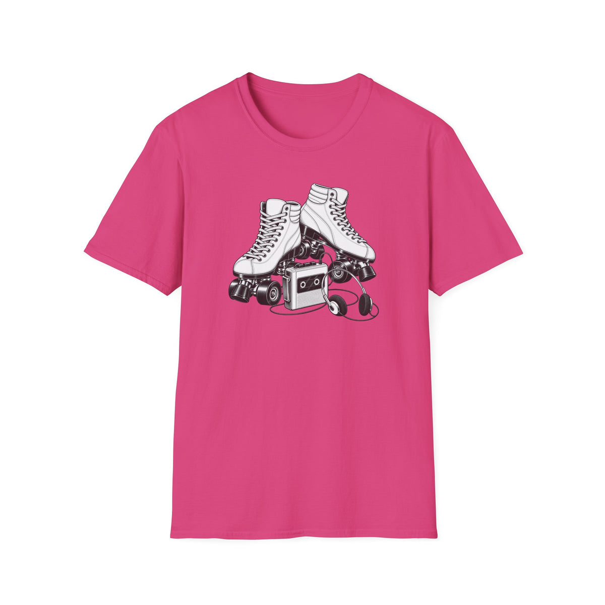 Roller Skate T-Shirt, Retro Cassette Tee, Vintage Roller Rink Shirt, Music Lover Gift, Skater Tee