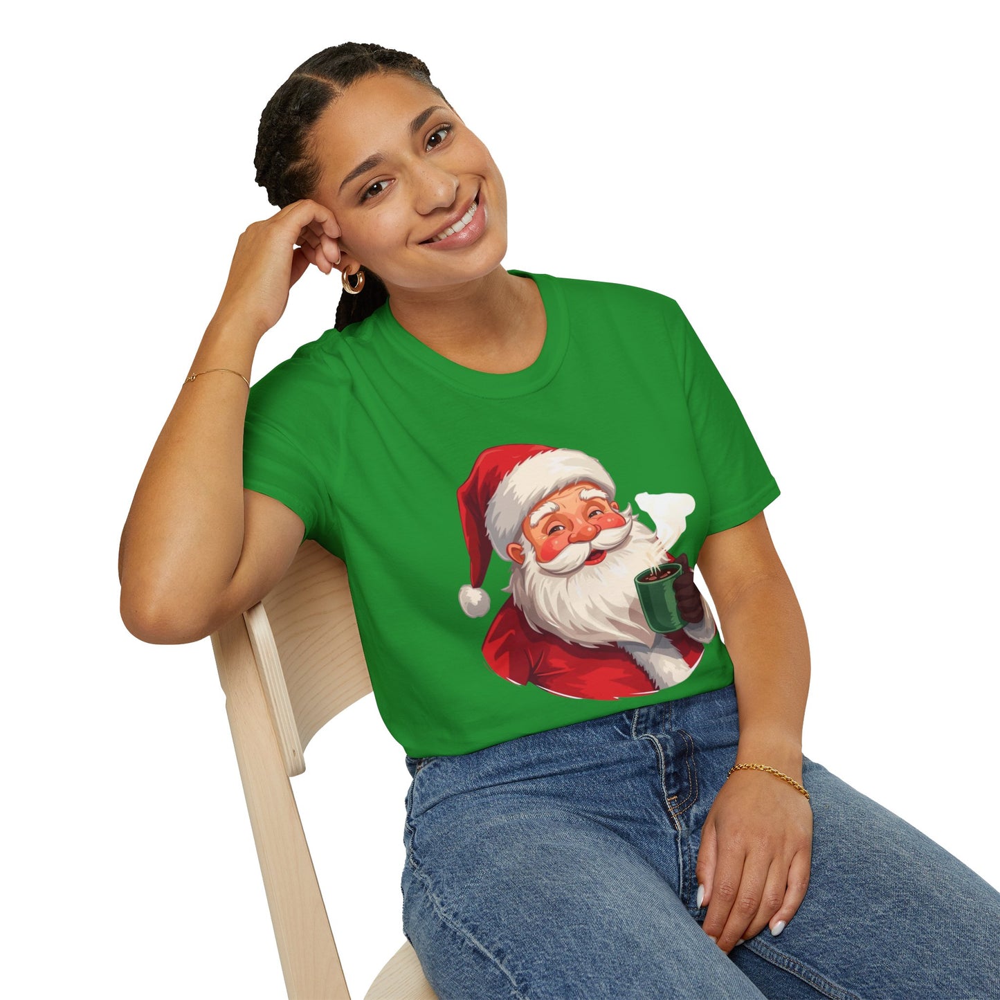 Santa enjoying Hot Chocolate Shirt, Family Christmas Shirts, Christmas T Shirt, Holiday Shirt, Cute Xmas Shirt for the family, Holiday Gift
