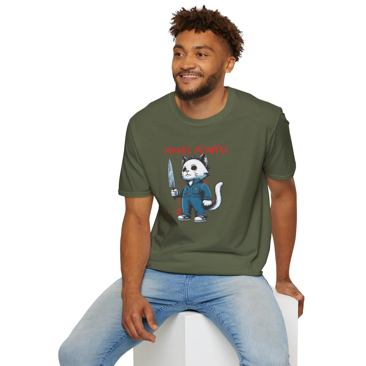 Michael Meowers Halloween Funny Cat T-Shirt, Scary Movie Tee, Halloween Cat Shirt, Horror Movie Cat Fan Gift, Horror Movie Character