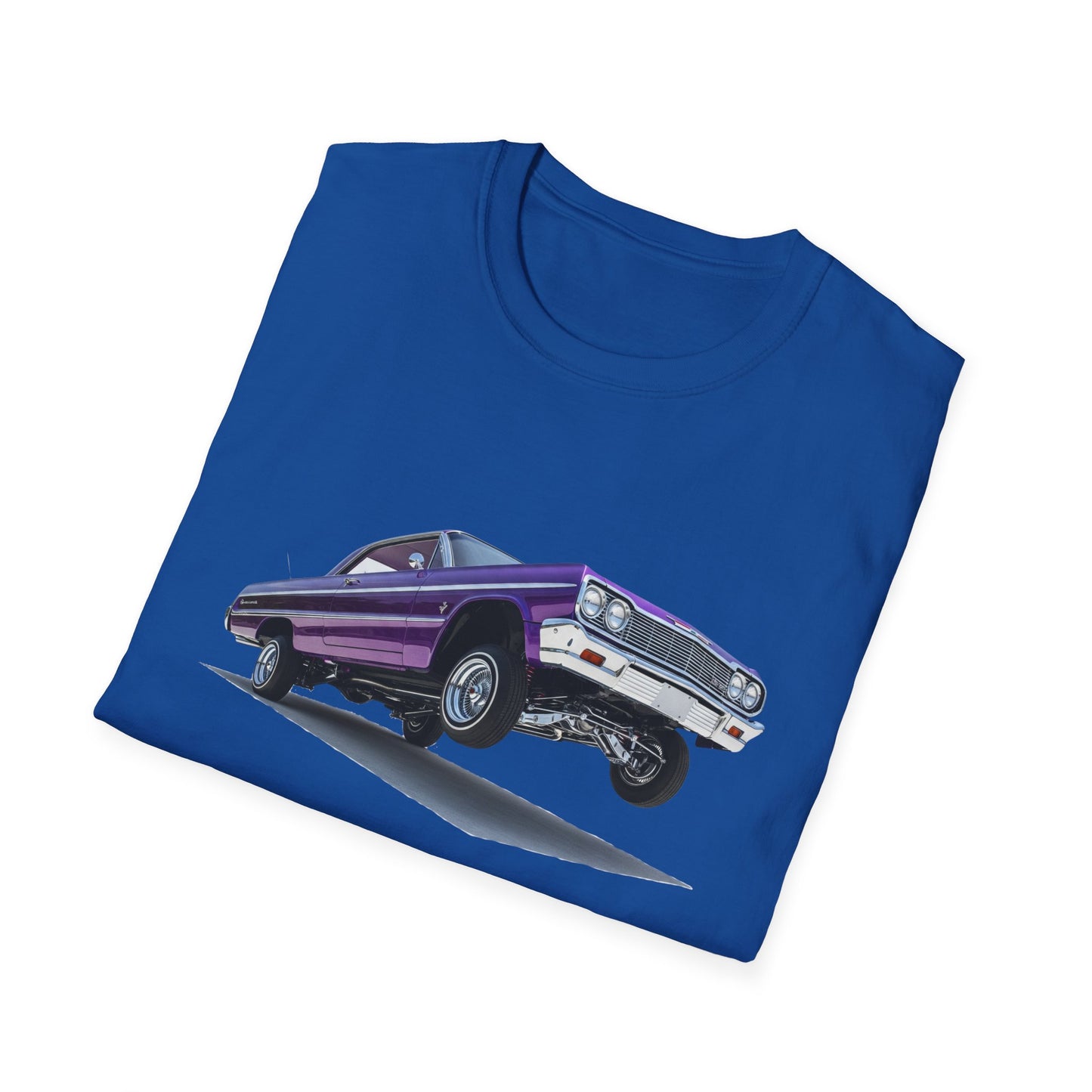 1964 Chevy Impala Hydraulics Lowrider Hoppin' Ink Drawing T-Shirt - Old School Hip Hop Cholo Art Tee Design - Chicano Car Club Graphic Tee