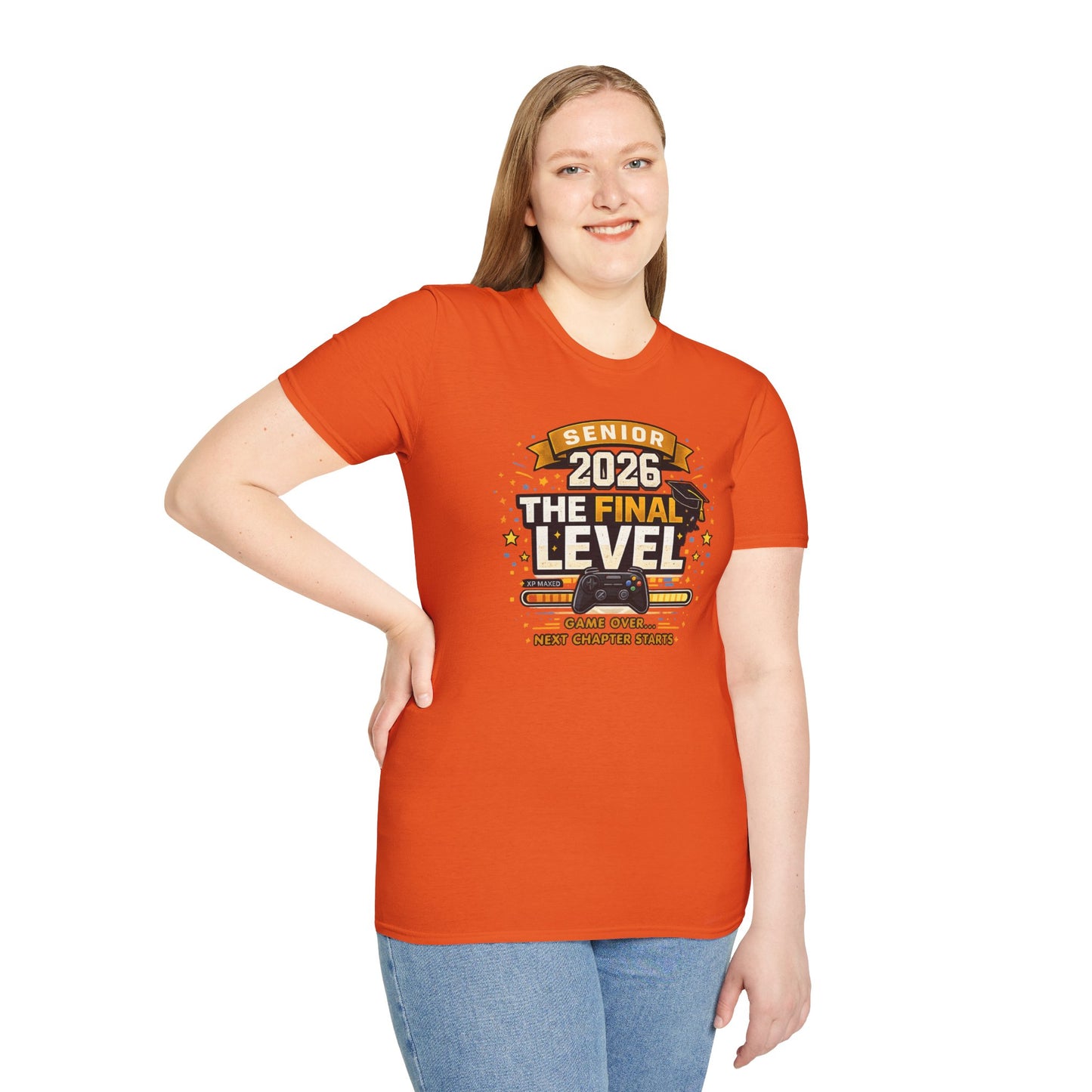 Senior 2026 The Final Level Gamer Graduation T-Shirt, Class of 2026 Game Over Next Chapter Starts Tee for Boys Girls Grad