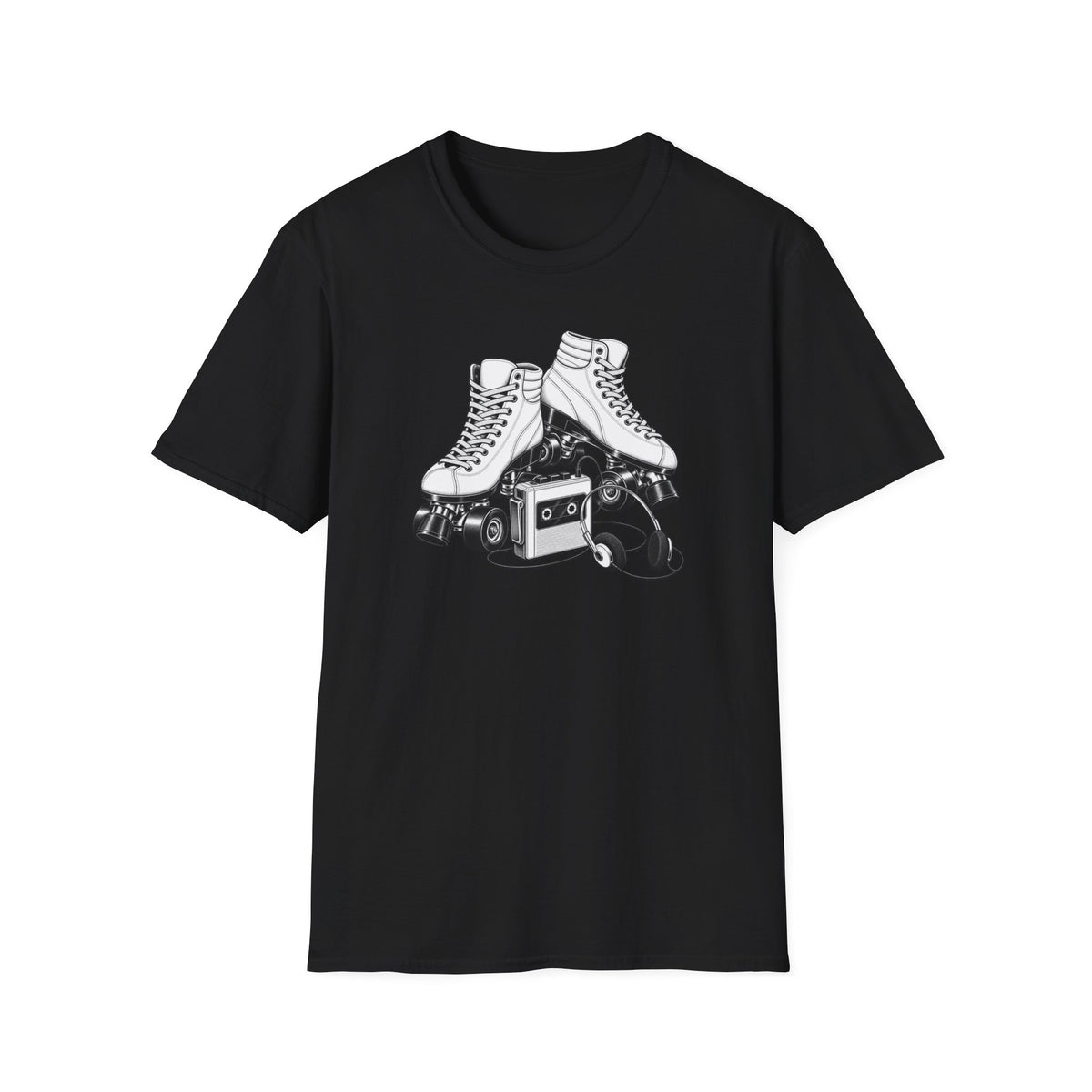 Roller Skate T-Shirt, Retro Cassette Tee, Vintage Roller Rink Shirt, Music Lover Gift, Skater Tee