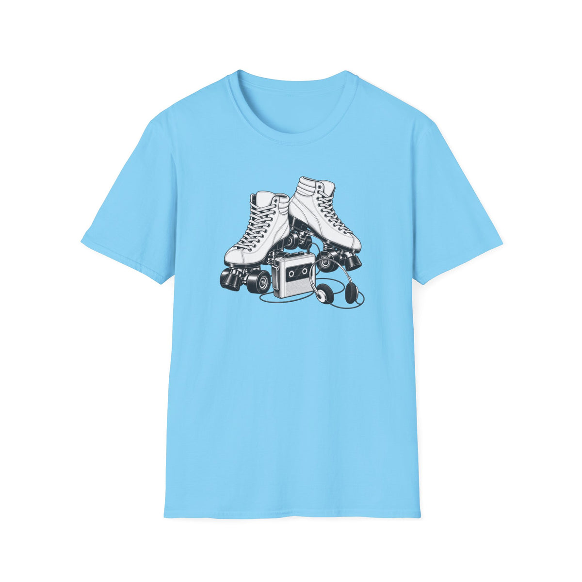 Roller Skate T-Shirt, Retro Cassette Tee, Vintage Roller Rink Shirt, Music Lover Gift, Skater Tee
