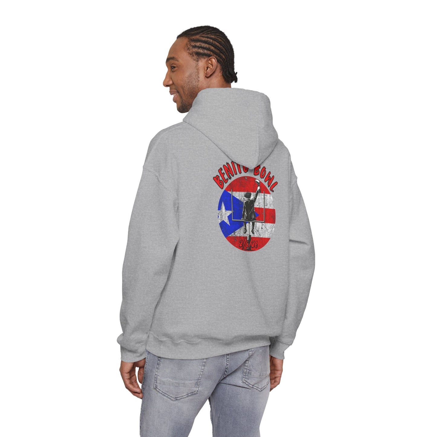 Benito Bowl 2/8/26 Hoodie – Puerto Rico Heritage, Boricua Pride Football Benito Fan Hoodie