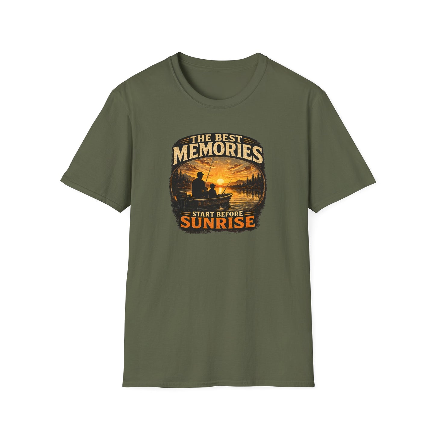 Fishing Shirt for Dad, Best Memories Start Before Sunrise Tee, Fisherman Gift Shirt, Fathers Day Fishing T-Shirt