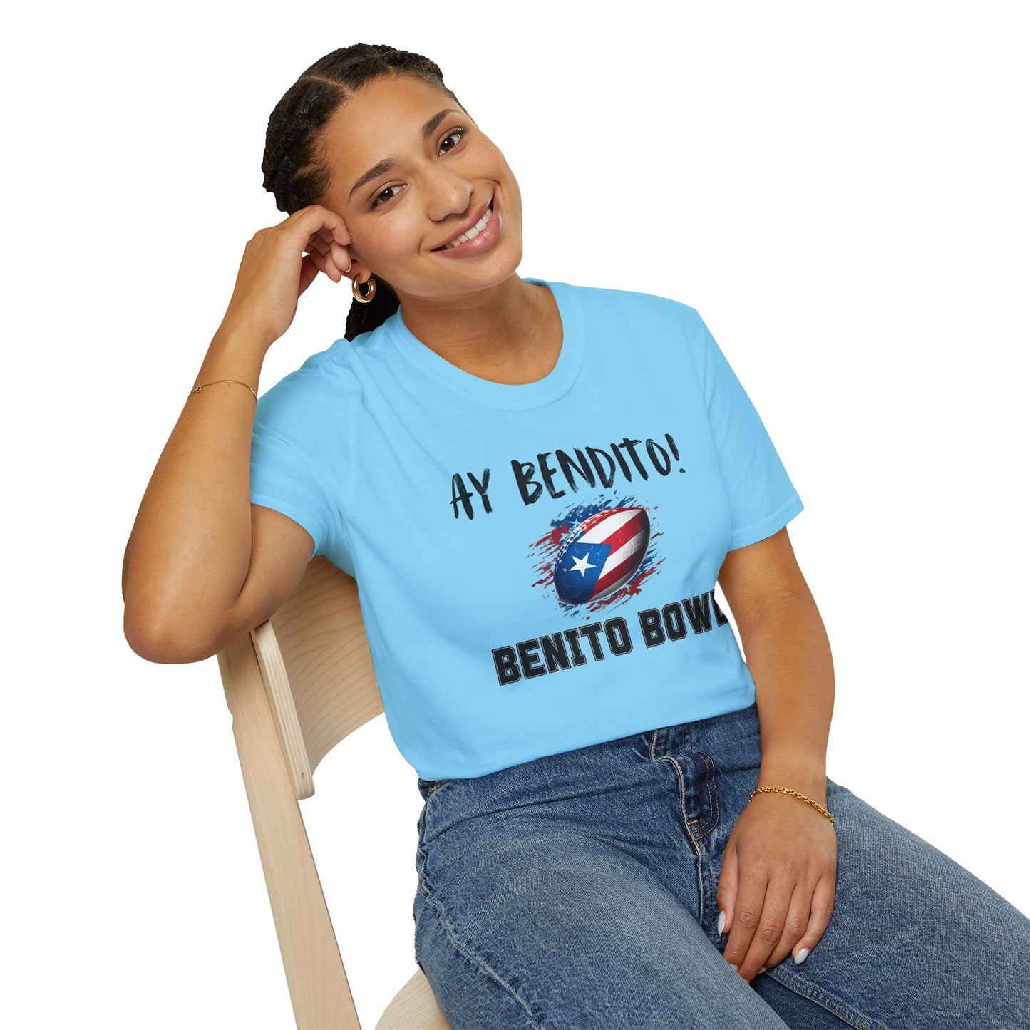 Ay Bendito! Benito Bowl T-Shirt, Halftime Benito Shirt, Football Fan Gift, Benito Tee, Puerto Rico Heritage Boriqua Pride Gift