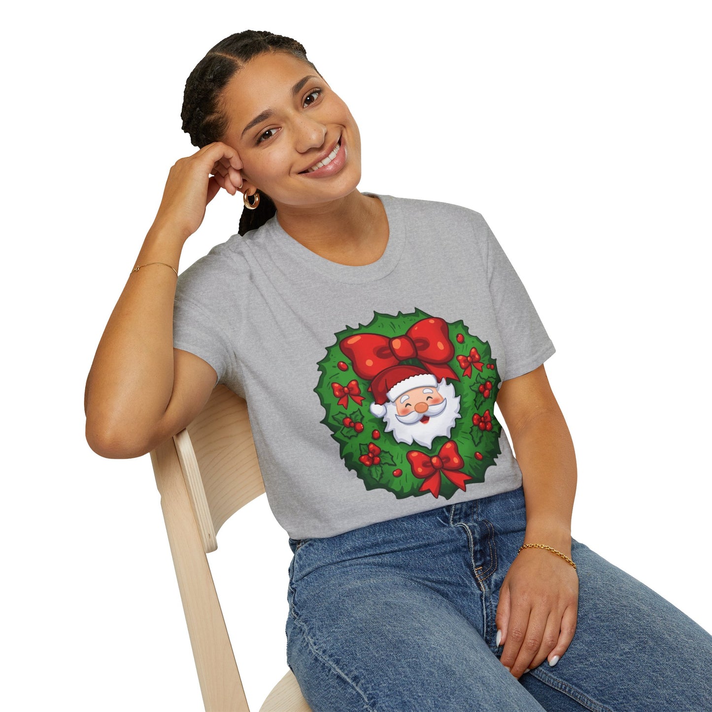 Santa Wreath Shirt, Family Christmas Shirts, Christmas T Shirt, Holiday Shirt, Cute Xmas Shirt for the family, Holiday Gift