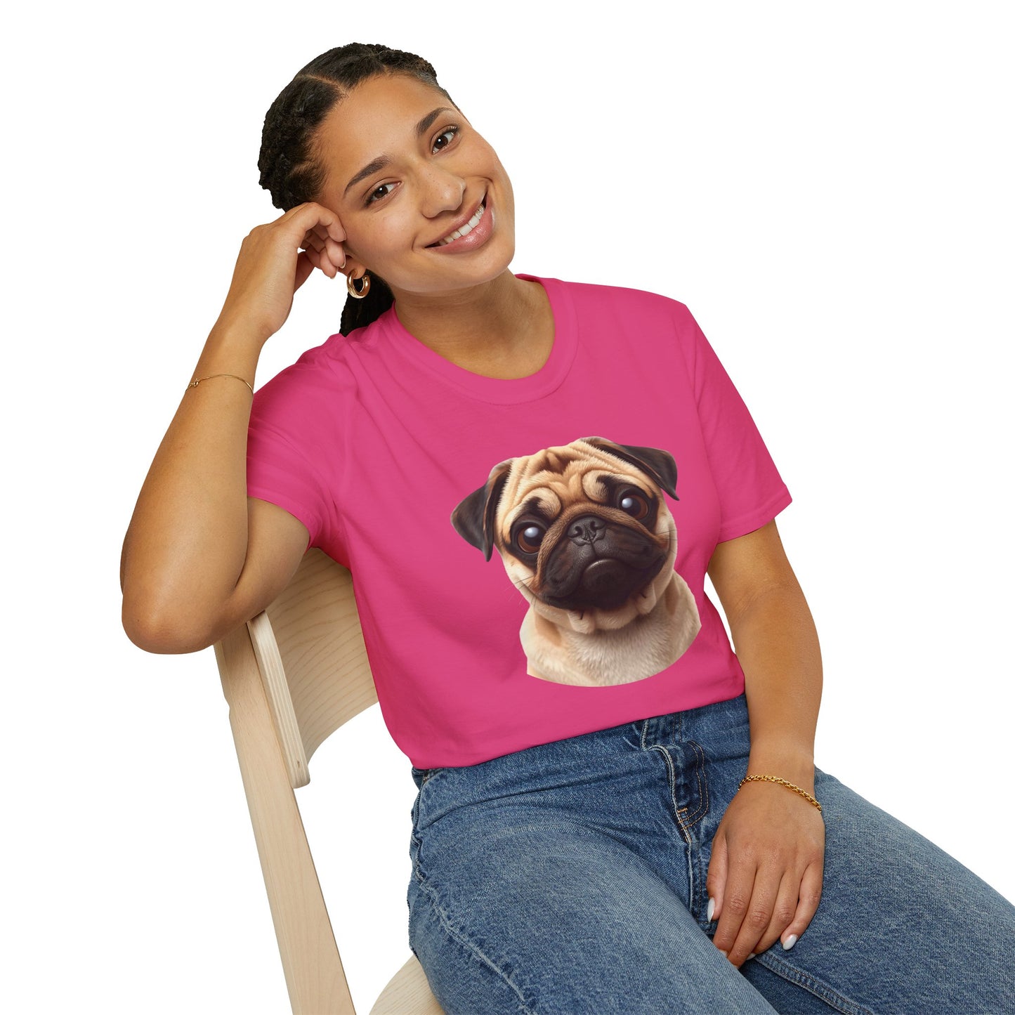Pug Dog Portrait Shirt – Pug Dog Lover Gift, Cute Dog Mom Tee, Dog Dad Shirt, Pet Breed Apparel