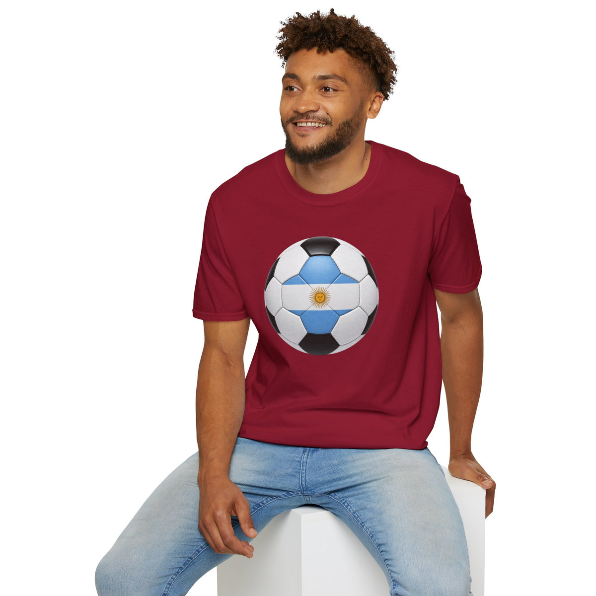 Argentina Soccer Ball Shirt, Argentina Futbol Tee, Light Blue White Soccer T-Shirt, Game Day Fan Shirt, Sports Gift