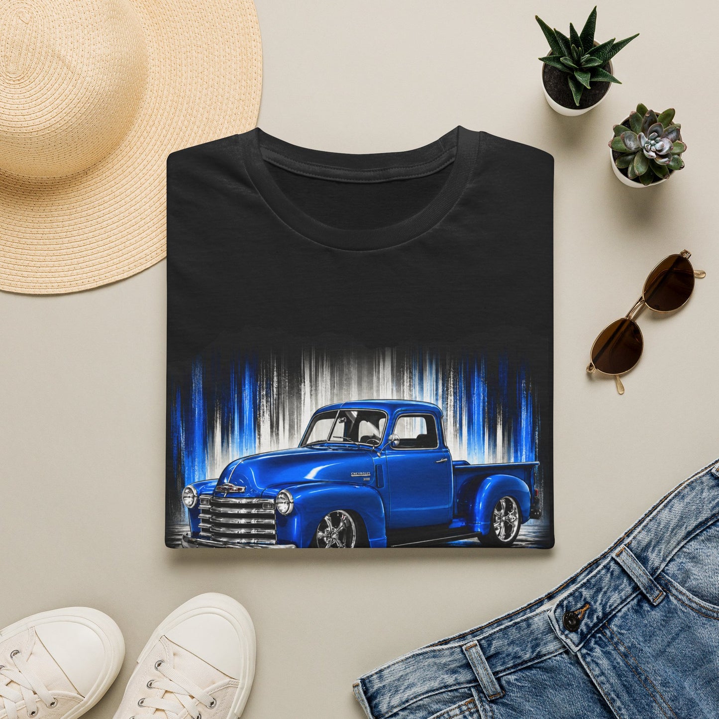 Vintage Truck Shirt, Blue Pickup Truck Tee, Classic Truck Graphic Shirt, Truck Enthusiast Gift, Retro Auto Unisex Tee