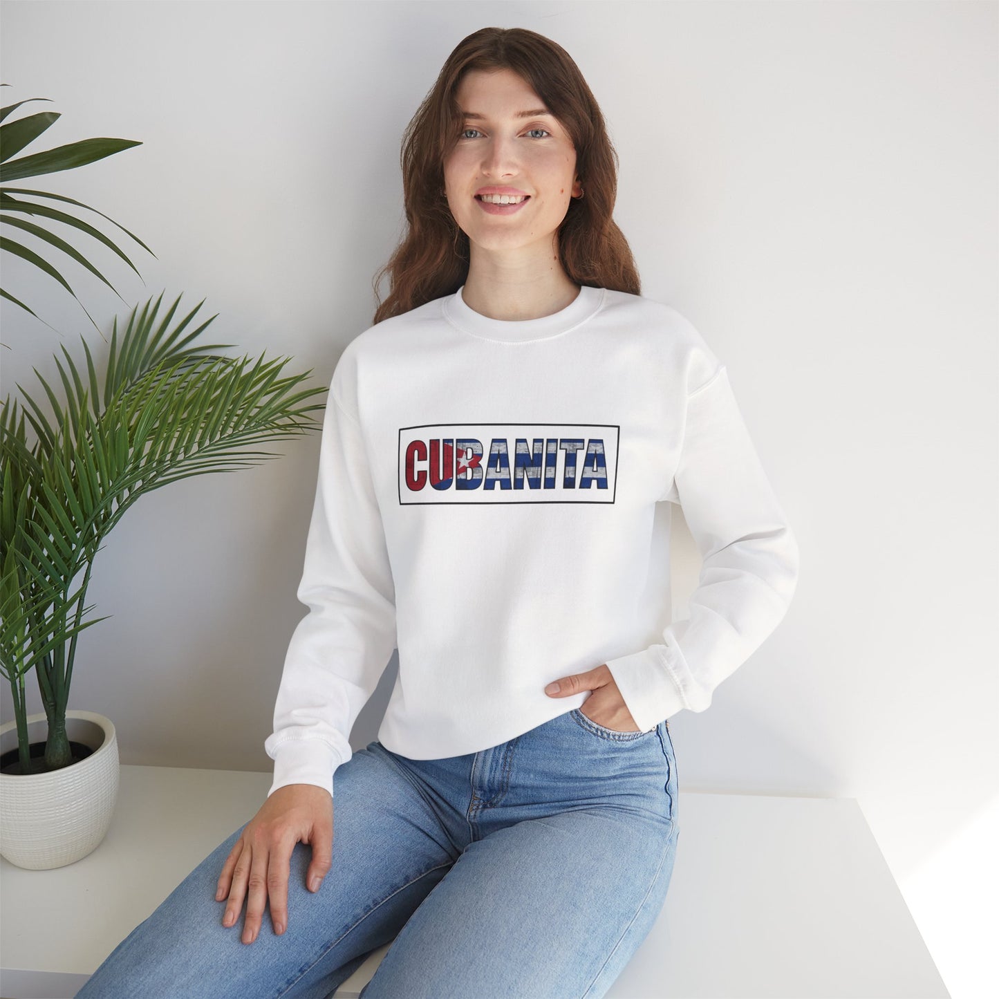CUBANITA Sweatshirt – Cuban Flag Sweatshirt for Women, Latina Pride Sweatshirt, Cuba Heritage Top, Cuban Culture Graphic Sweatshirt