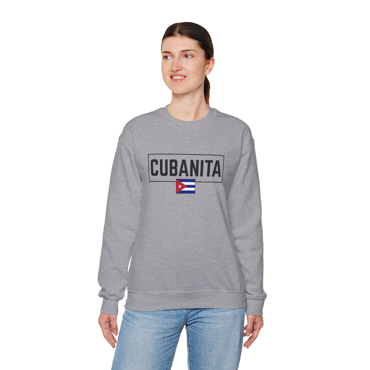 CUBANITA Sweatshirt – Cuban Flag Sweatshirt for Women, Latino Pride Sweatshirt, Cuba Heritage Top, Cuban Culture Graphic Sweatshirt