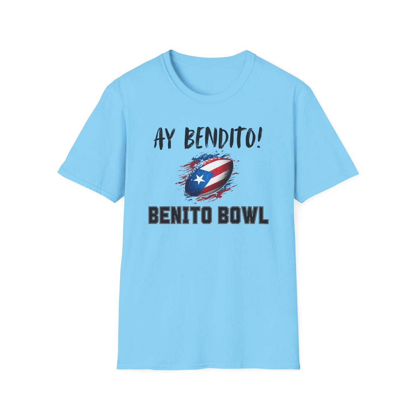 Ay Bendito! Benito Bowl T-Shirt, Halftime Benito Shirt, Football Fan Gift, Benito Tee, Puerto Rico Heritage Boriqua Pride Gift