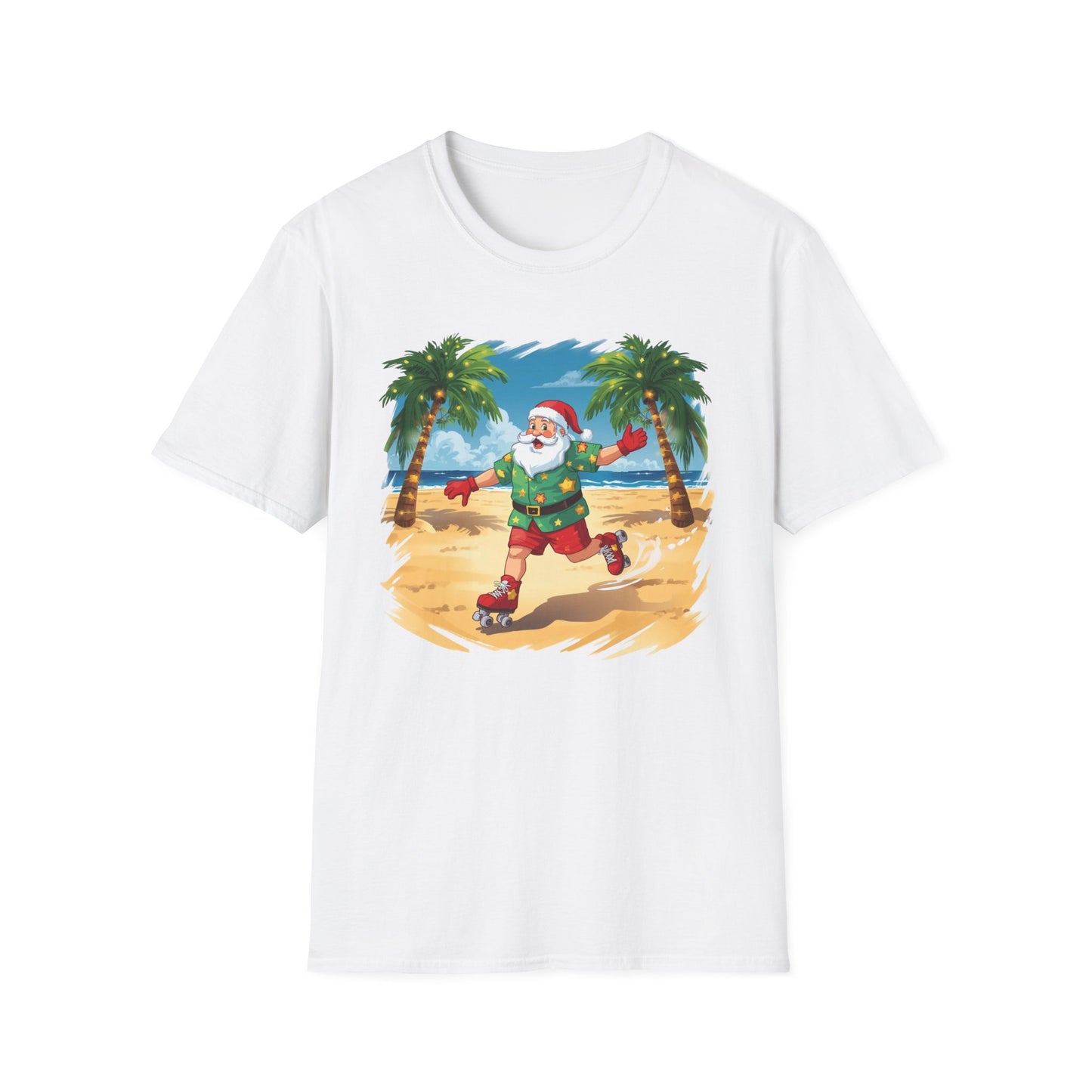 Tropical Santa skating shirt, Family Christmas Shirts, Christmas T Shirt, Holiday Shirt, Cute Xmas Shirt for the family, Holiday Gift