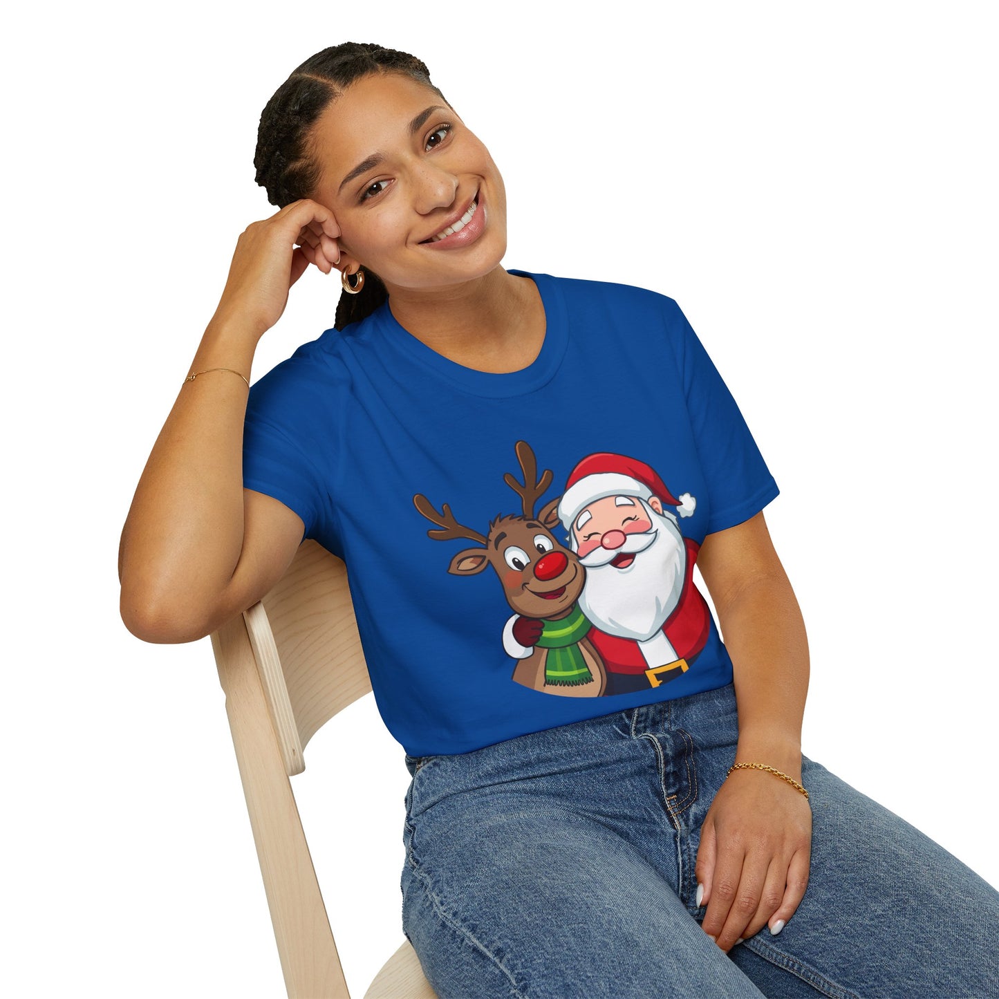 Smiling Santa and Rudolph Shirt, Family Christmas Shirts, Christmas T Shirt, Holiday Shirt, Cute Xmas Shirt for the family, Holiday Gift