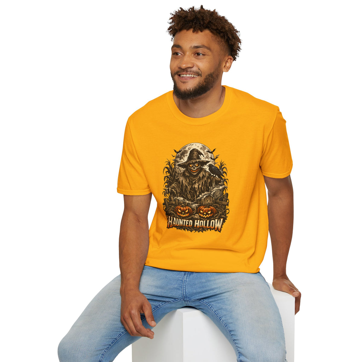 Halloween Horror Shirt, Haunted Hollow T-Shirt, Scary Scarecrow Tee, Pumpkin Graveyard Shirt, Spooky Season Gift