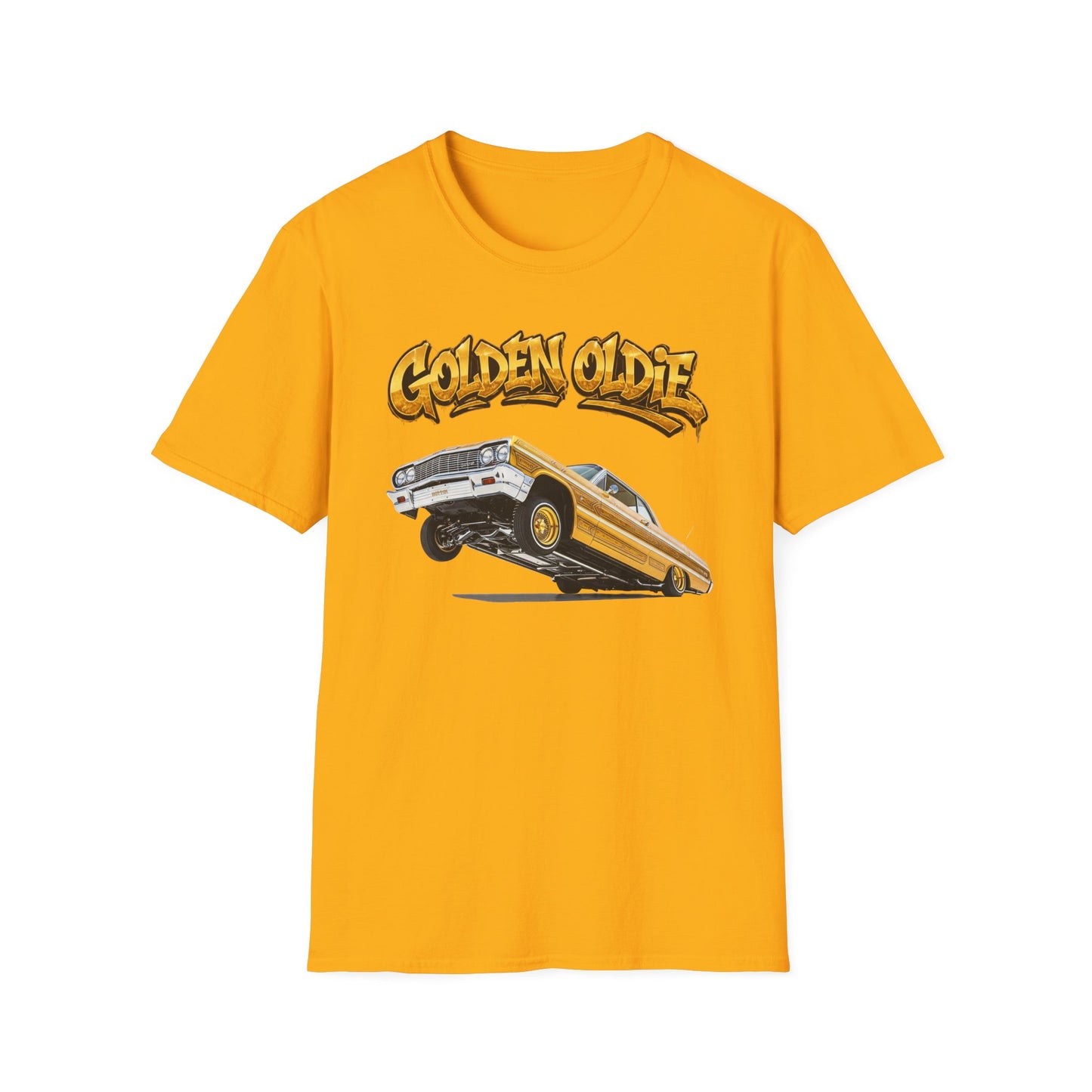 Golden Oldie Lowrider Shirt, Classic Car Tee, Vintage Auto Graphic Shirt, Car Enthusiast Gift, Retro Car Lover Tee