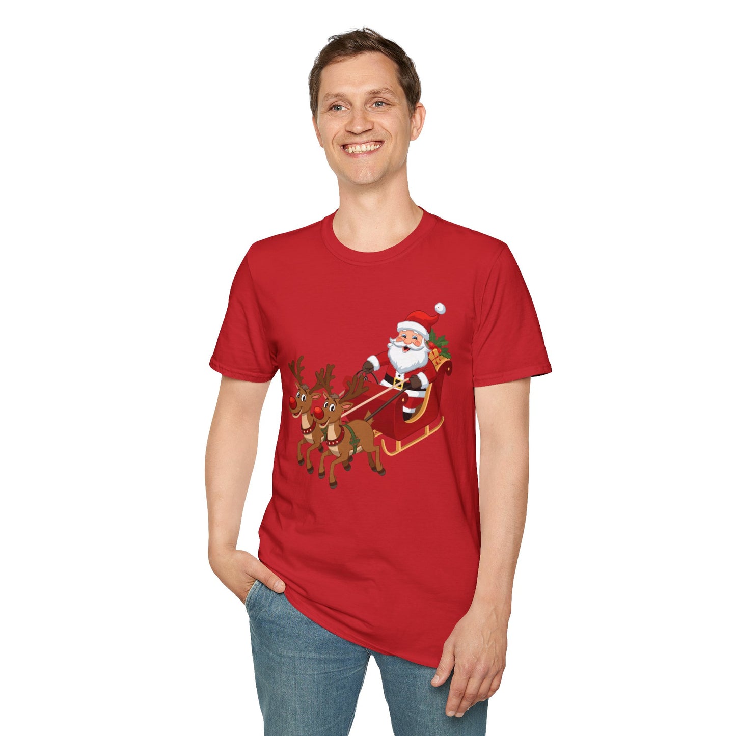 Santa flying Sleigh Shirt, Family Christmas Shirts, Christmas T Shirt, Holiday Shirt, Cute Xmas Shirt for the family, Holiday Gift
