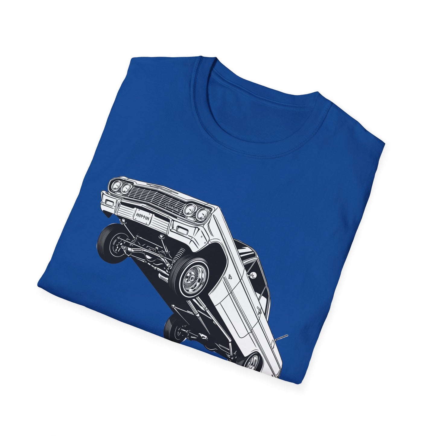 1964 Chevy Impala Hydraulics Lowrider Ink Drawing T-Shirt - Old School Hip Hop Cholo Art Tee Design - Chicano Car Club Graphic Tee